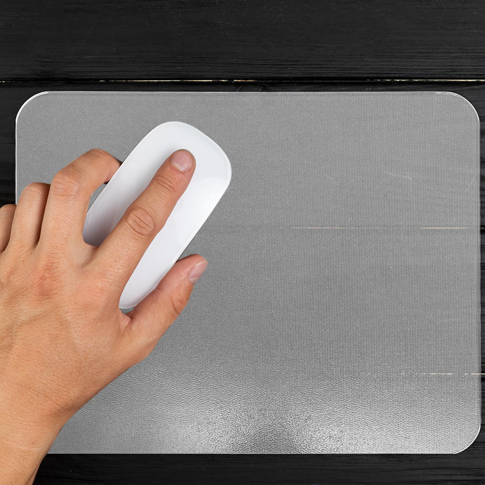 

2Pcs Clear Glass Mouse Pad Transparent Gaming Desk Mat Smooth Non Slip Surface Office Laptop Computer Accessories