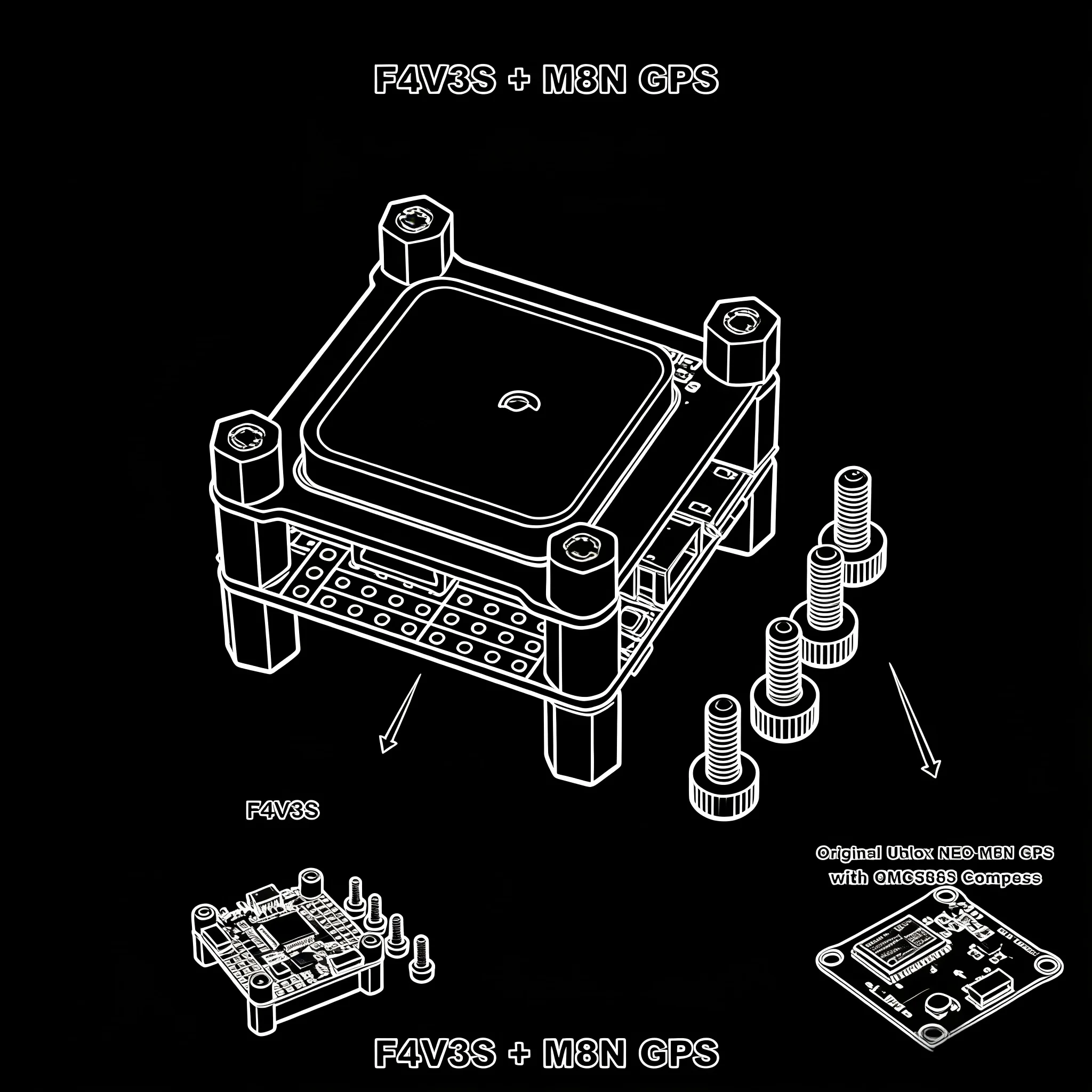 

F4V3S/F4V3S PLUS FC Flight Controller Board Barometer OSD for QAV250 220 RC Drone FPV Racing Quadcopter Betaflight INAV