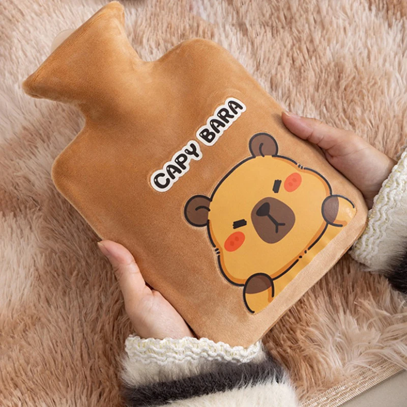 Cartoon Capybara Hand Po Warm Water Bottle 500ml Hot Water Bottles Portable Hand Warmer Girl Pocket Hand Feet Hot Water Bag