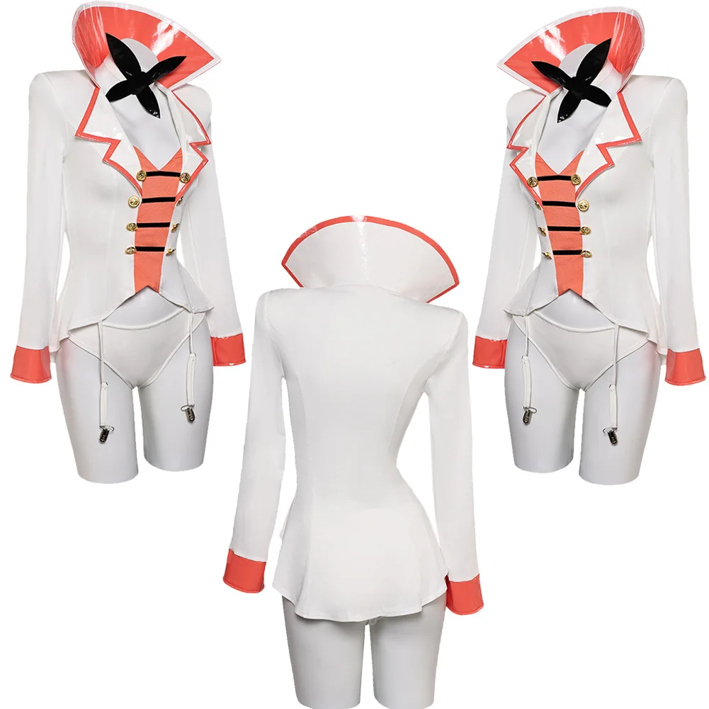 女性のためのLuckiferコスプレコスチューム、アニメのランジェリー、漫画のホテルの衣装、セクシーな下着、帽子セット、女の子の偽装、衣装