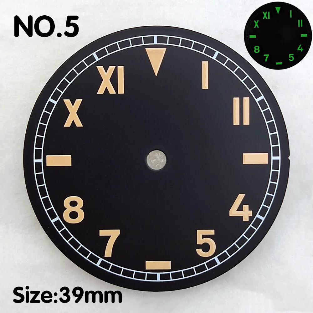 36/39mm dial fits ST2555 ST2557 movement dial ETA6497 ETA6498 movement dial luminescent watch dial customized dials