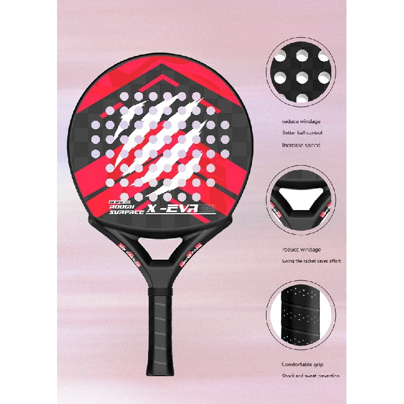 Plate Tennis Racket T700 High-Strength Carbon Fiber Cage Tennis Racket Beach Racket Flexible Swing Super Strong Control Light