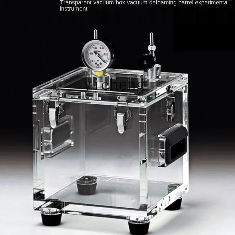 

1 Acrylic Vacuum Box Transparent Vacuum Defoaming Barrel Plexiglass Gloves Operation Box