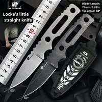 1pcs  Camping Outdoor Stainless Steel Straight Knife, Carrying Multifunctional Sharp Stone Wash Knife