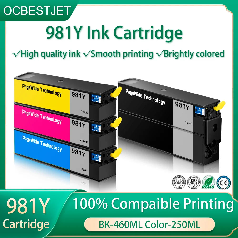 

Совместимый картридж для HP 981Y 981 с пигментными чернилами для принтера 586dn 556xh 556dn 586z 586f E58650 E58650dn, 1 компл. чернил