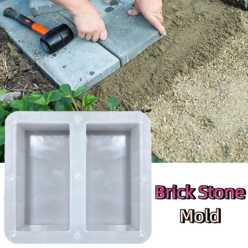 DIY Paving Cement Mold 20x10cm Reusable Concrete Pavement Mold Durable Plastic Brick Stone Mold Garden Paths