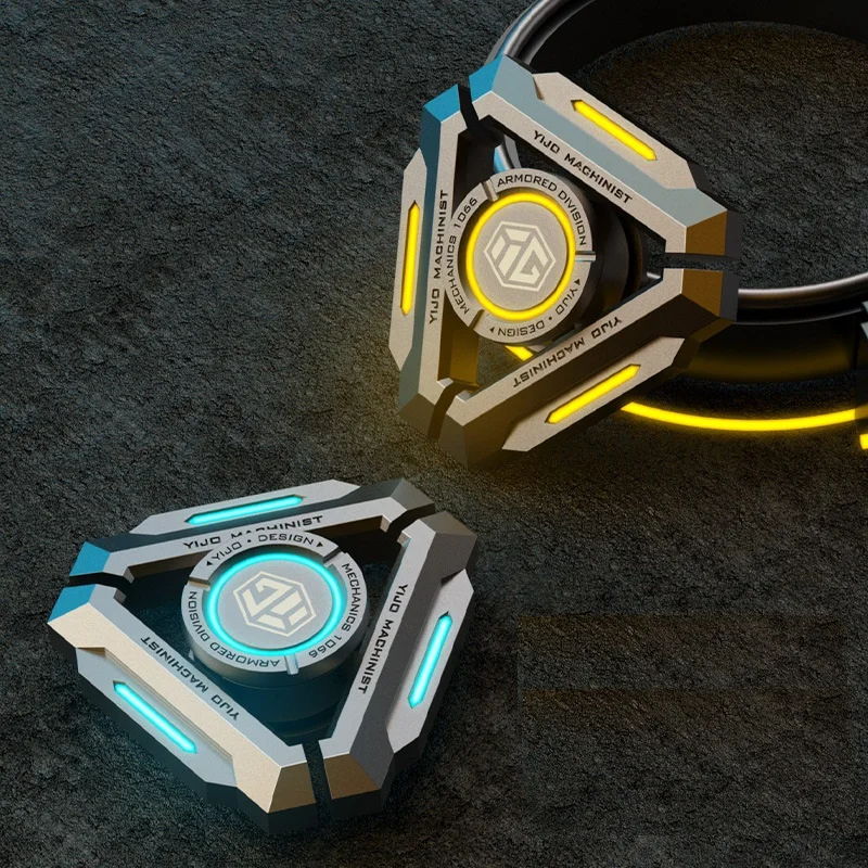 Fidget Spinner lumineux en métal pour adultes, jouet gyroscopique silencieux, soulagement de l'anxiété et du stress, jouet de poche EDC brillant dans le noir