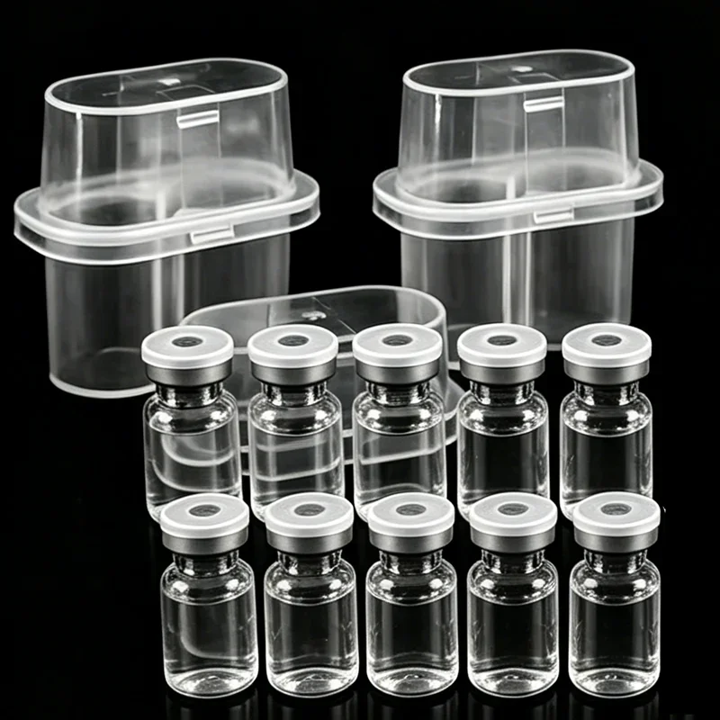 50pcs Peptide Storage Box Clear Vial Case 3ml Peptide Cases Stackable Freezer Tube Box Microtube Storage Box Peptide Container