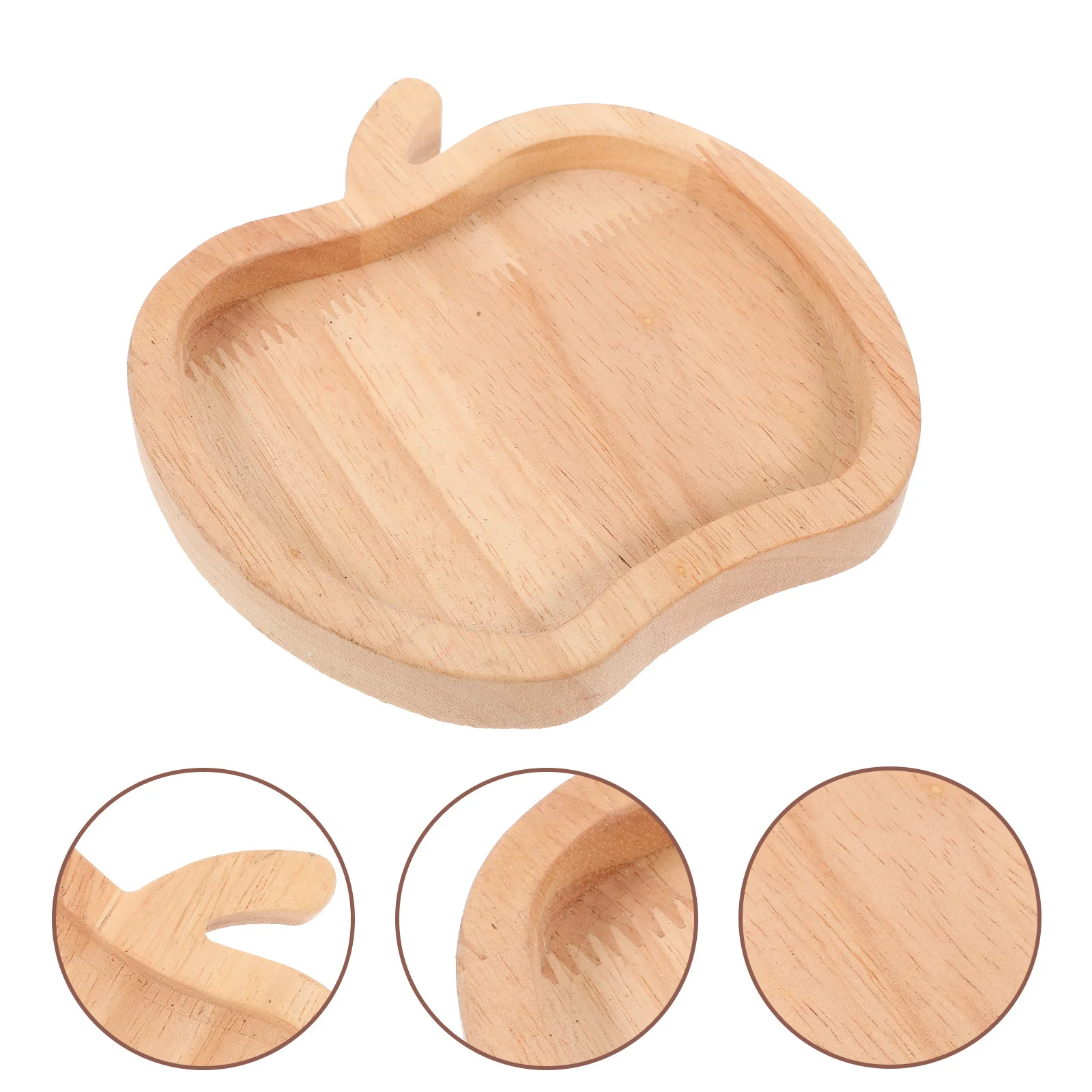 

Wooden Fruit Tray Apple Shape Medium Size for Serving Nuts Snacks Desserts Smooth Surface Easy Clean Multipurpose Kitchen