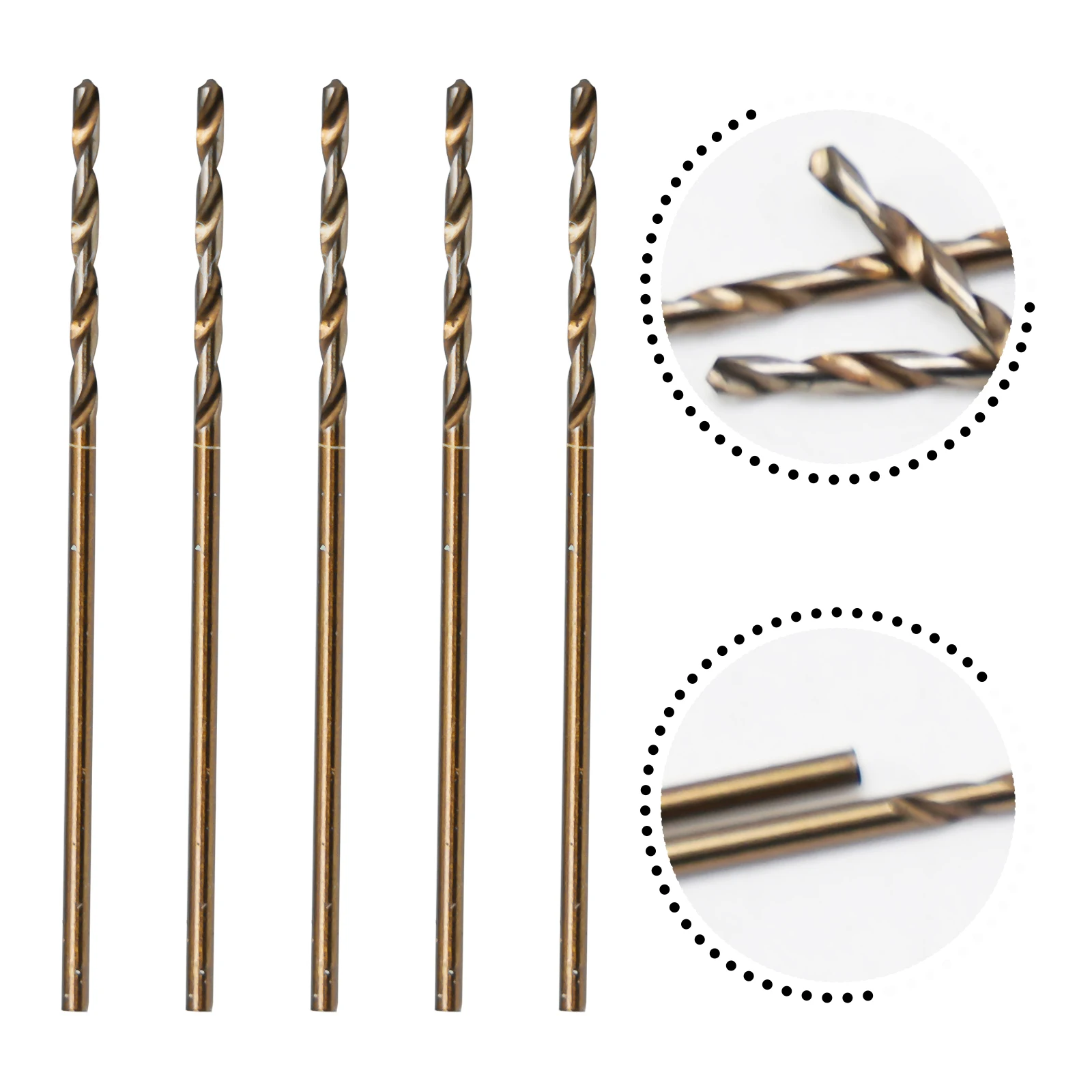 

5pcs Drill Bit HSS M35 Cobalt 1-4mm 135° Split For Metal Wood Hole Cutter Straight Shank Drill Power Tool Accessories