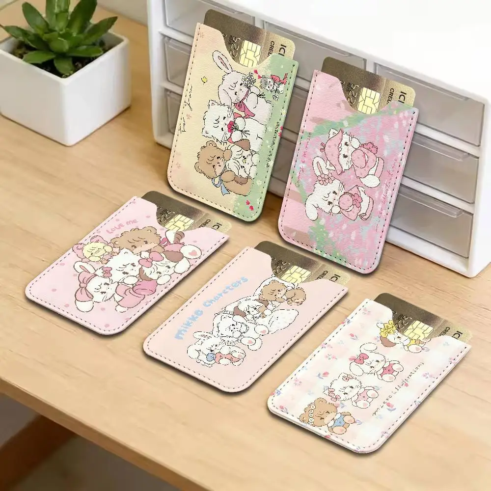 M-Mikko Illustrations PU Leather Card Holder Ultra Slim Pocket Size ID Credit Card Storage Case Lightweight Organizer Office