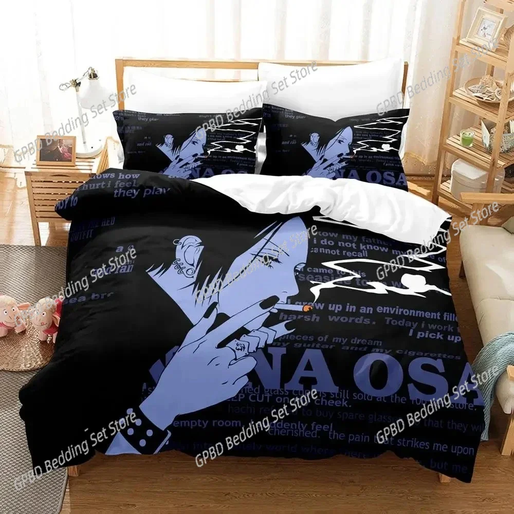 

Anime NANA Black Stones Comfortable Duvet Quilt Cover Pillowcase Bedding Set Children Bedroom Decoration Home Textile