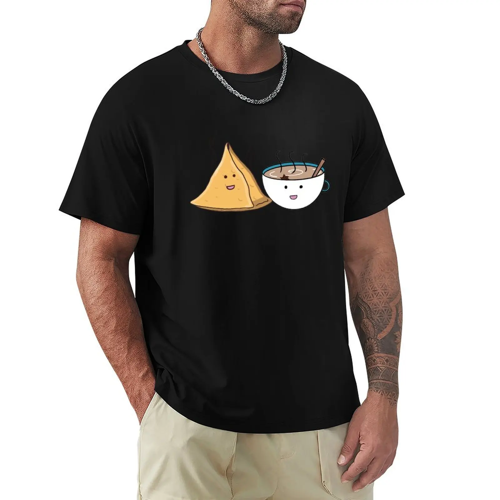 

Chai & Samosa T-Shirt vintage clothes hippie clothes mens white t shirts