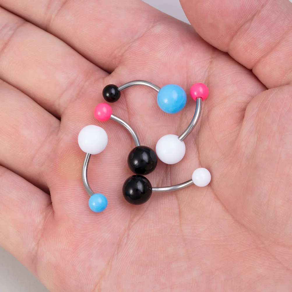 5Pcs/lot Candy Colors Acrylic Belly Button Rings for Women 316L Stainless Steel Bar Belly Navel Sexy Piercings Body Jewelry 14G