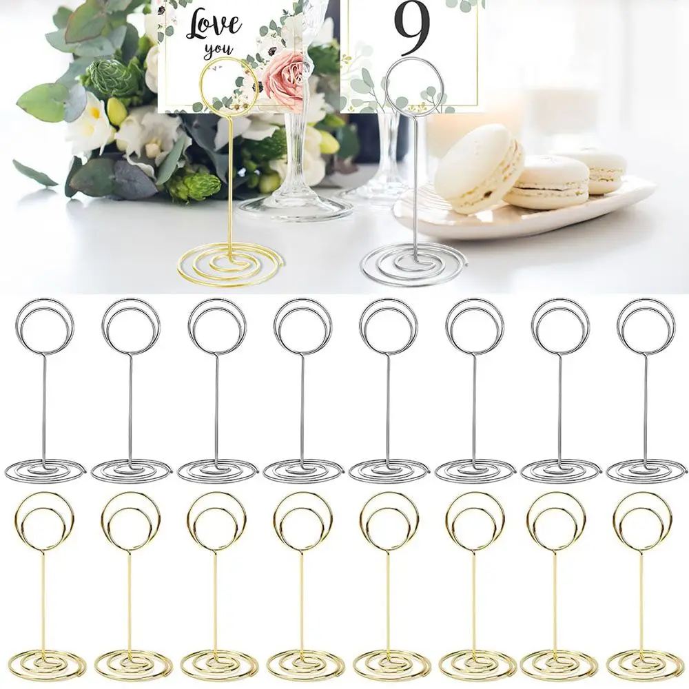 

Shape Desktop Decoration Picture Cards Display Stand Wedding Supplies Table Numbers Holder Place Card Clamps Stand Photos Clips