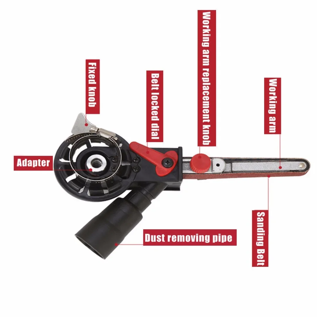 360 Degree Rotatable Sanding Belt Sander Machine Converter M14 Electric Angle Grinder Adapter Head with Sanding Belts