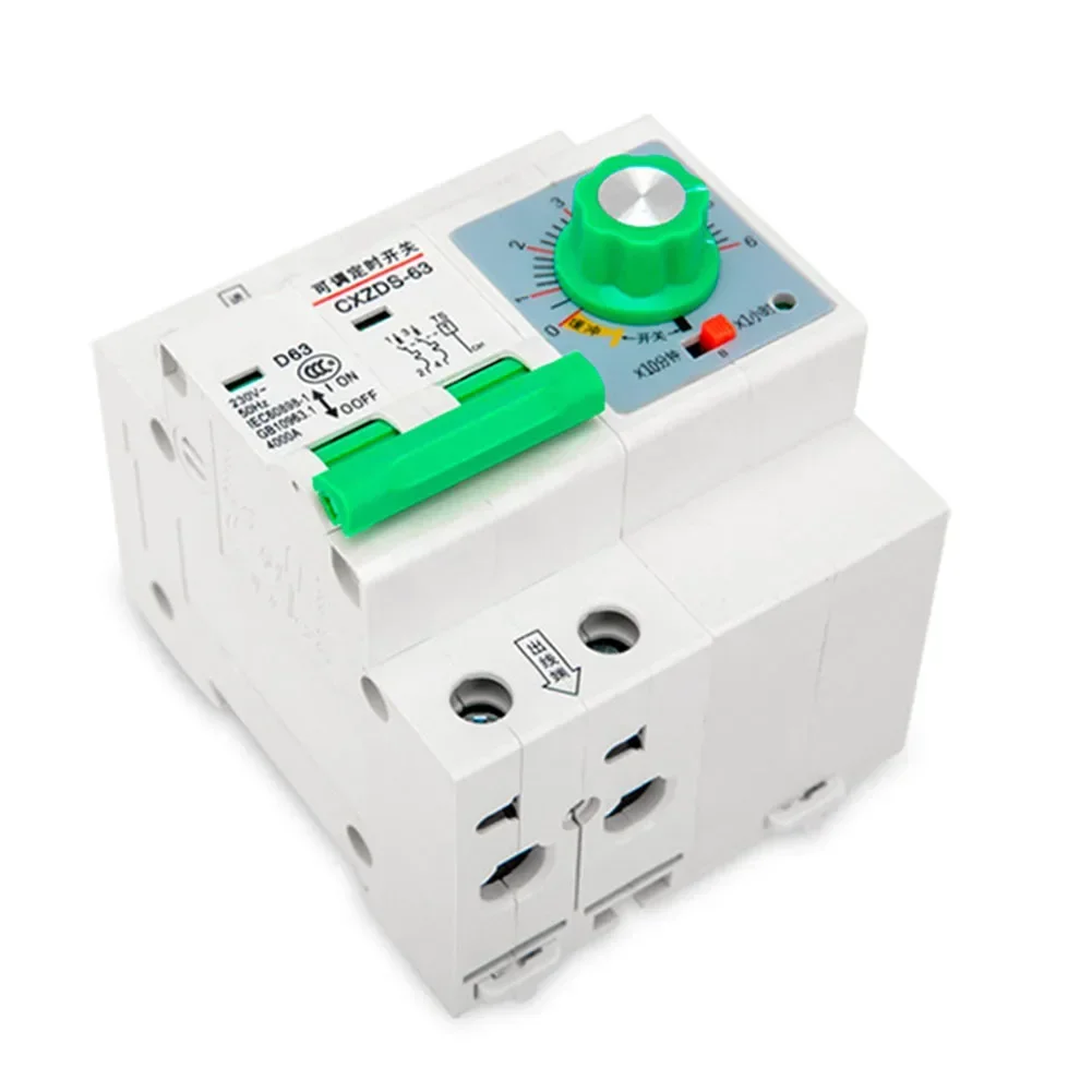 Adjustable Mechanical Timer Switch 63A for High Power Appliances Memory Function Timing Range from 1 Minute to 6 Hours