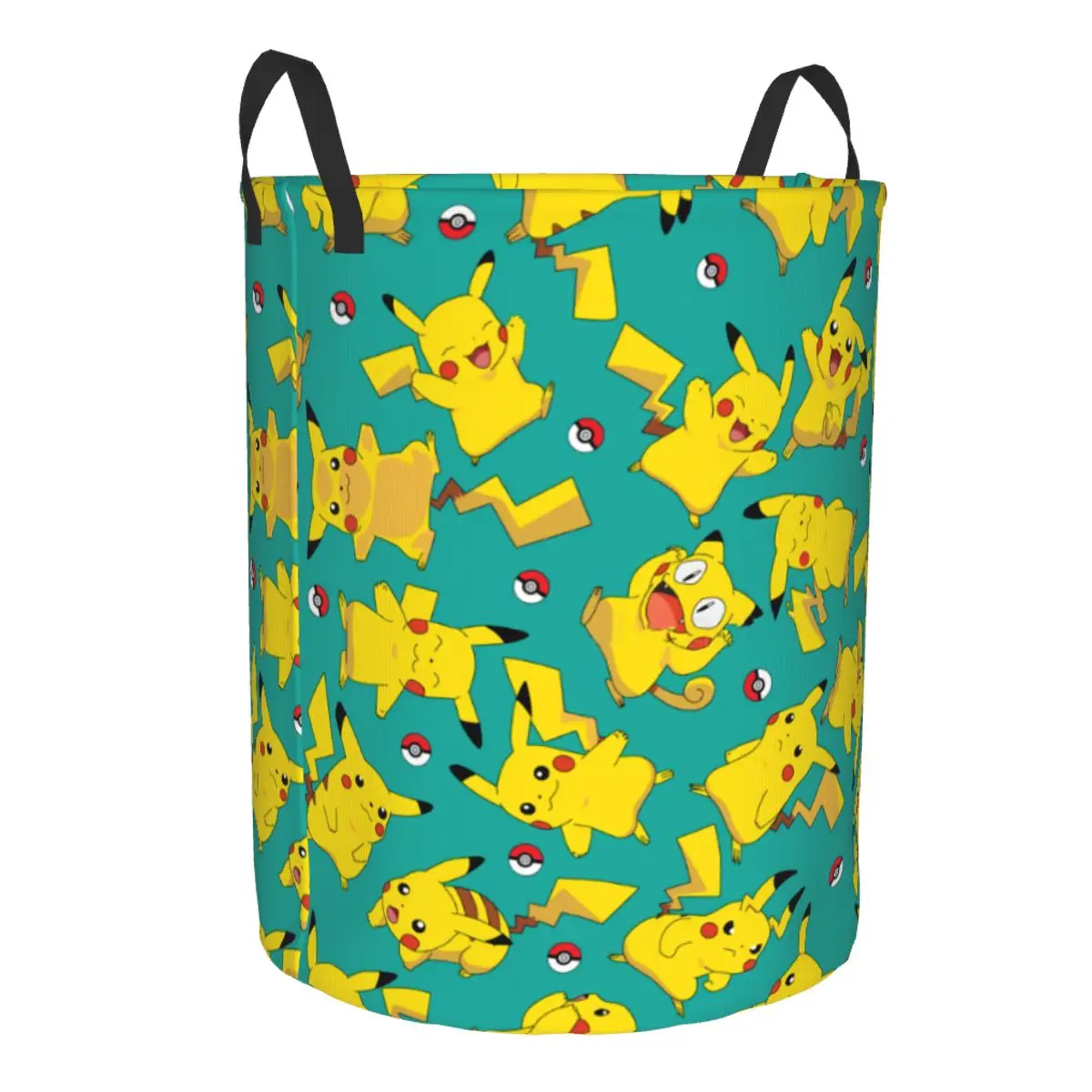 Custom Comic Cartoon P-Pikachus Laundry Hamper Large Storage Basket Kids Nursery Toy Organizer