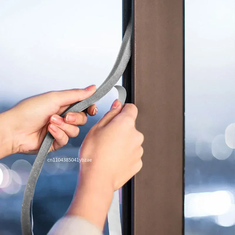 200cm/roll Door Window Sealing Strips Self-Adhesive Sound-Proof Door Window Gap Foam Noise Insulation Dust-proof Tape