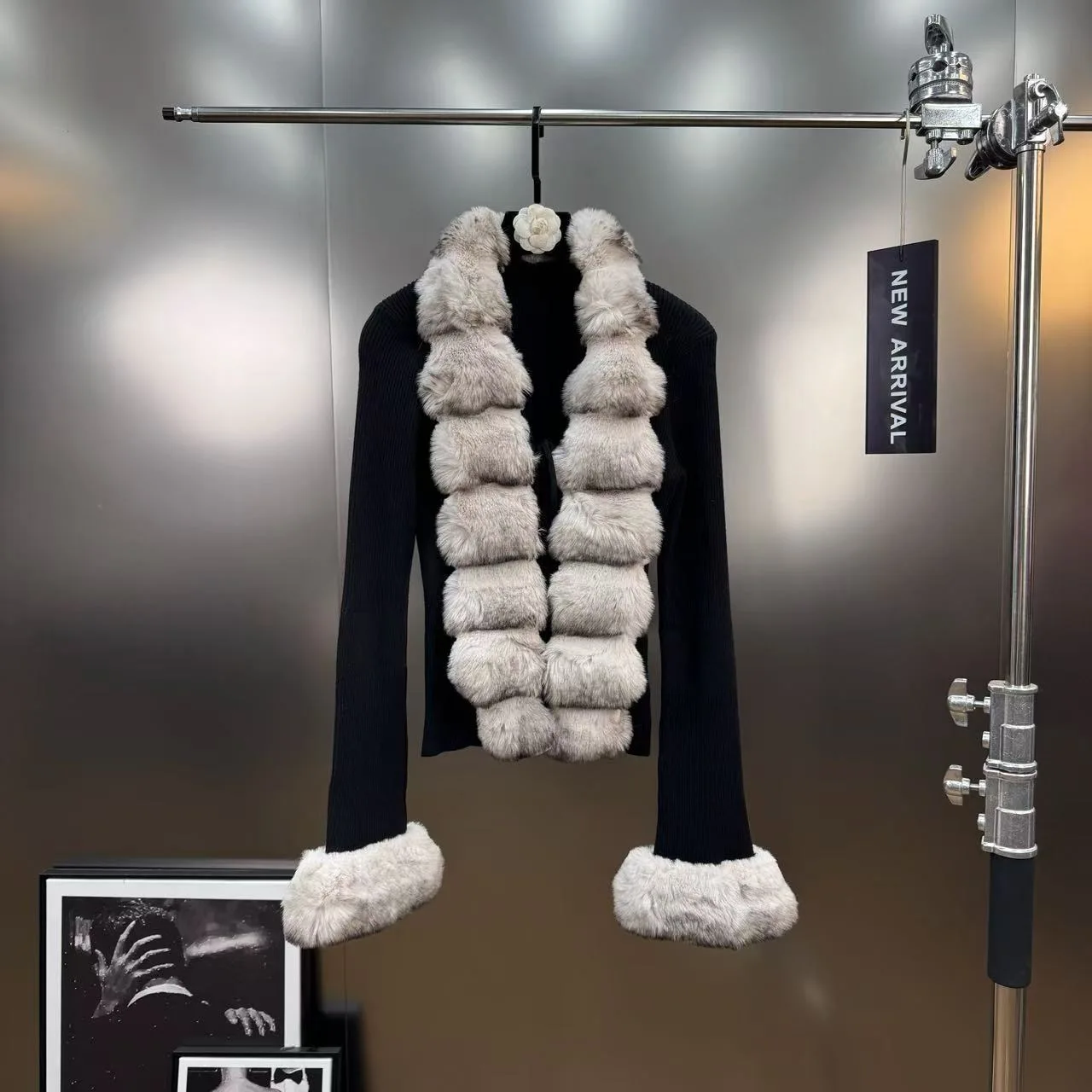 

Женский зимний съемный вязаный кардиган, куртка, модный топ для ночного клуба, пальто на день рождения, свитер с перьями, жилет