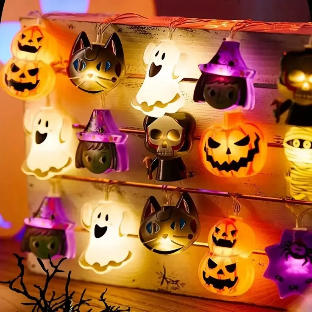 3M Halloween Kürbis Lichterketten Kürbis Laterne Batteriebetriebene LED Lichterkette für Party Urlaub Horror Atmosphäre Dekor