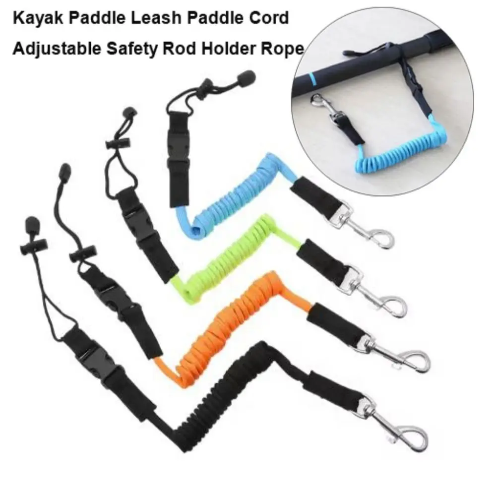Correa de Seguridad para Remo de Kayak de Liberación Rápida, 4 Colores, TPU, Ajustable, 40~140cm, Cuerda Enrollada para Surf
