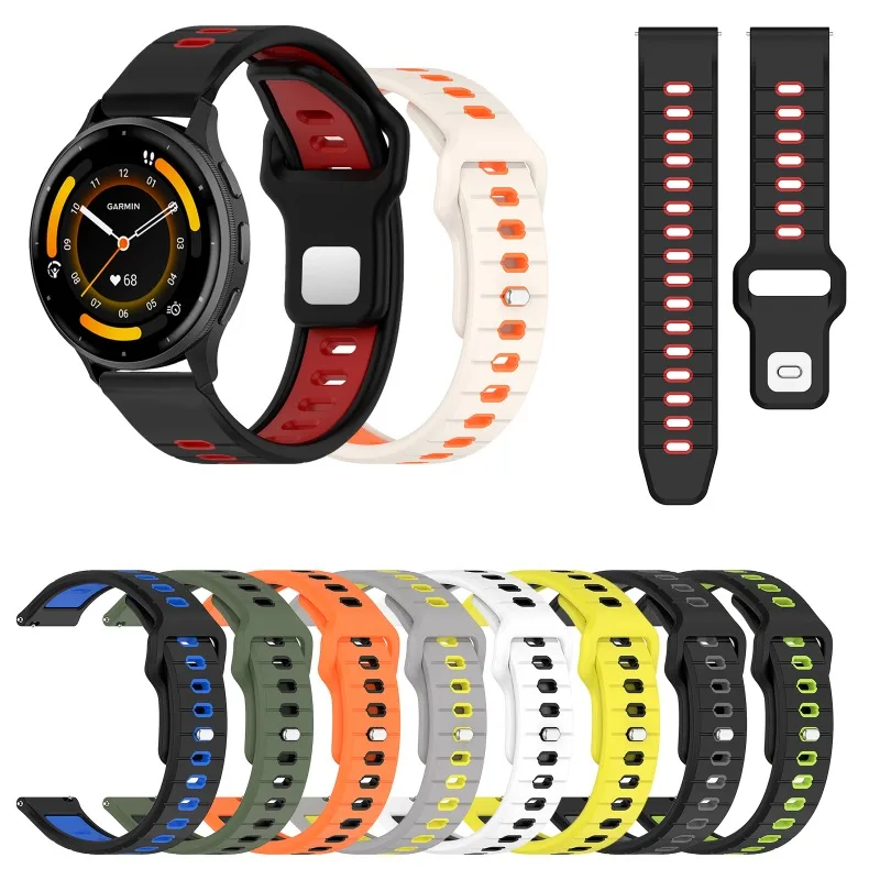 

Силиконовый ремешок для Garmin Venu4 Venu3 Venu2/Vivoactive 3 4 5 6/vivomove3 HR/Venu 2 3 4 45 мм, умные часы, модное лоскутное шитье