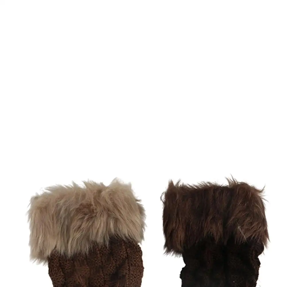 Touch Screen Gloves Plus Velvet Solid Color Rabbit Fur Mittens Half-finger Gloves Female Gloves Knitted Gloves Winter Gloves