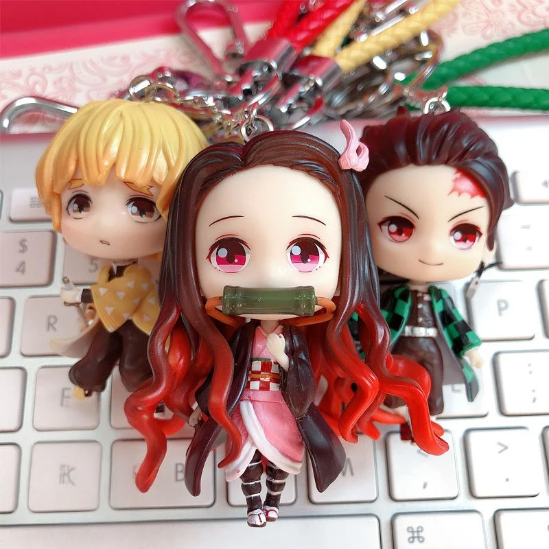 

Demon Slayer Anime Keychain Pvc Mini Figure Pendant Tanjiro Nezuko Backpack Bag Hanging Decoration For Anime Collectors