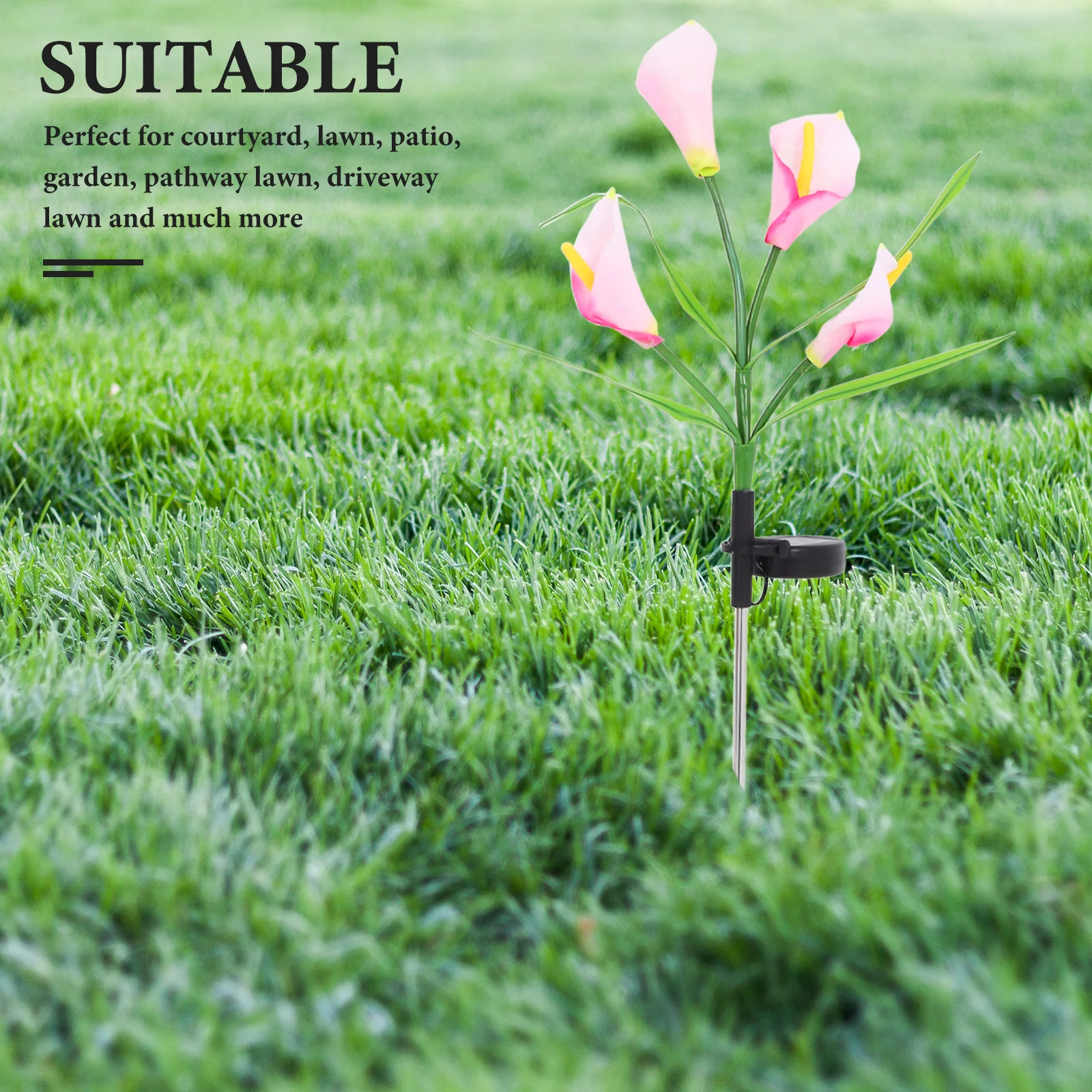 

2Pcs Horseshoe Lamp Solar Garden Decorative Outdoor Yard Lights Stake LED Flower Appearance Courtyard Lawn Pathway Driveway