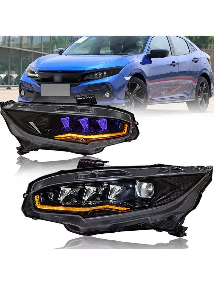 Front  Car Light Lamp Assembly For 2016-2021 10 gen (FK)  rotate lens  headlamp