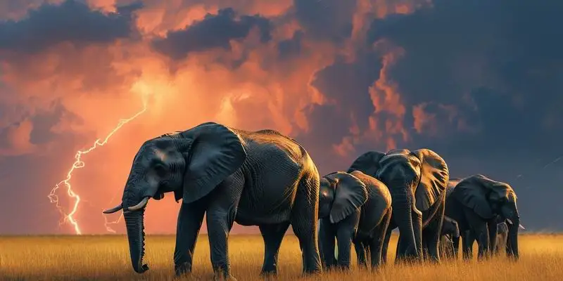 Fullcang Diy Diamond Arts Schilderen Zonsondergang Afrikaanse Olifant Volledige Mozaïek Borduren Wilde Dieren Groot Formaat Foto Muur Decor