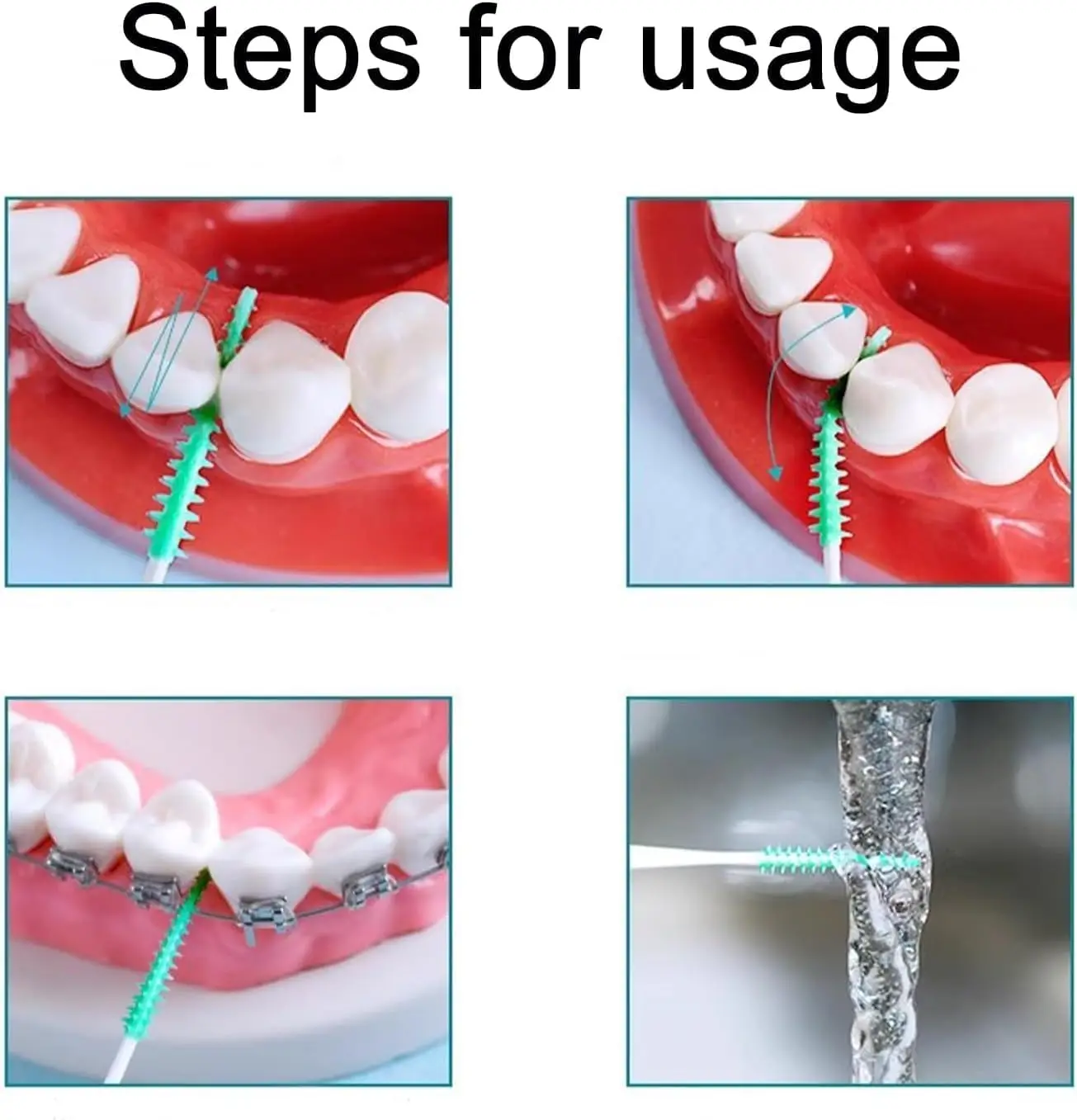 40 ~ 150 قطعة فرشاة سيليكون بين الأسنان المتاح خيط تنظيف الأسنان يختار تنظيف بين الأسنان لينة هيلو الأسنان هدفين فرشاة مسواك #6
