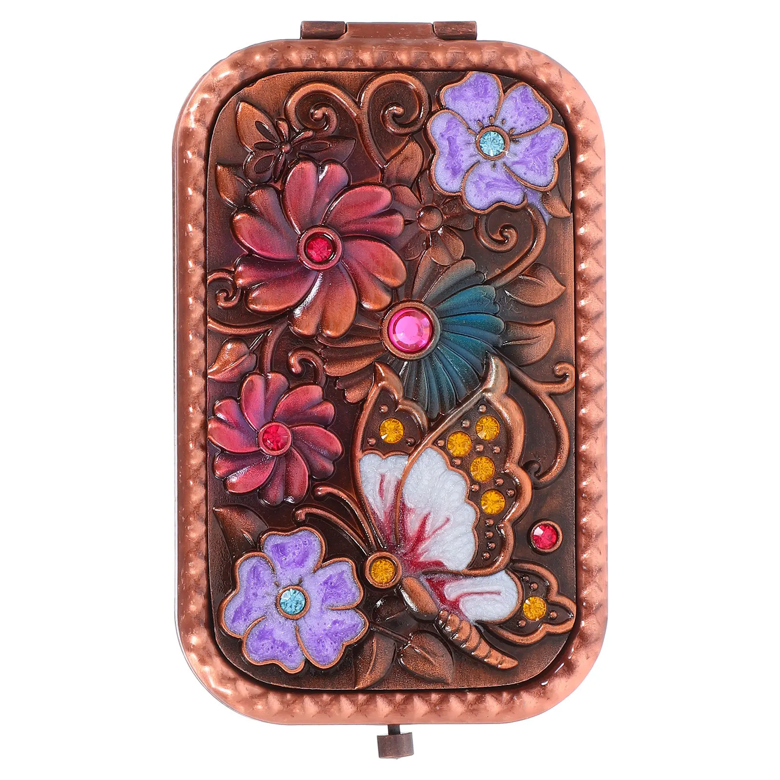 

Compact Foldable Makeup Mirror Premium Material Durable Practical for Travel and Everyday Use Pink Retro Pocket Mirror