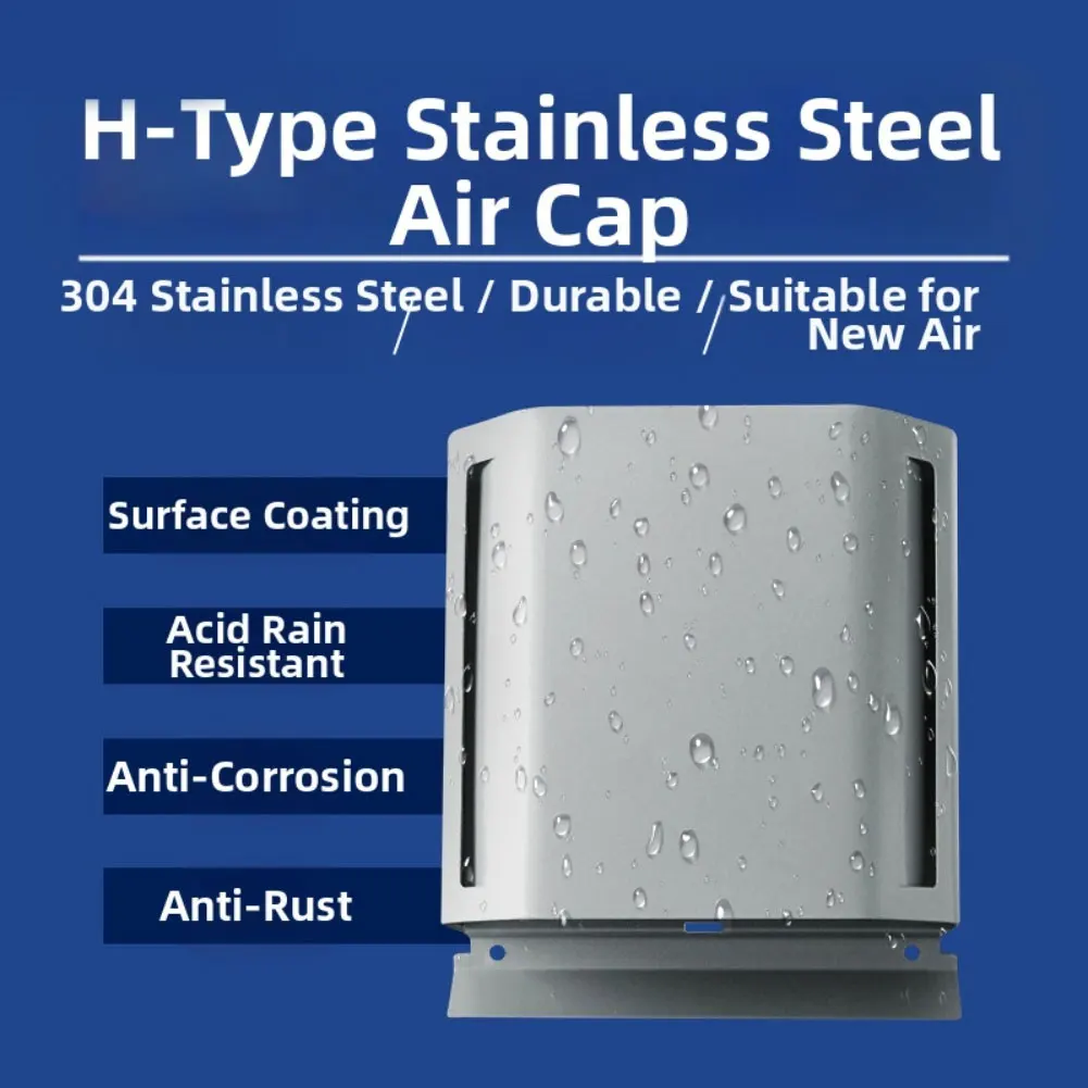 Stainless Steel Air Vent Cover for Wall Mounting with Water Deflection Board to Prevent Stains and Facilitate Quick Air for