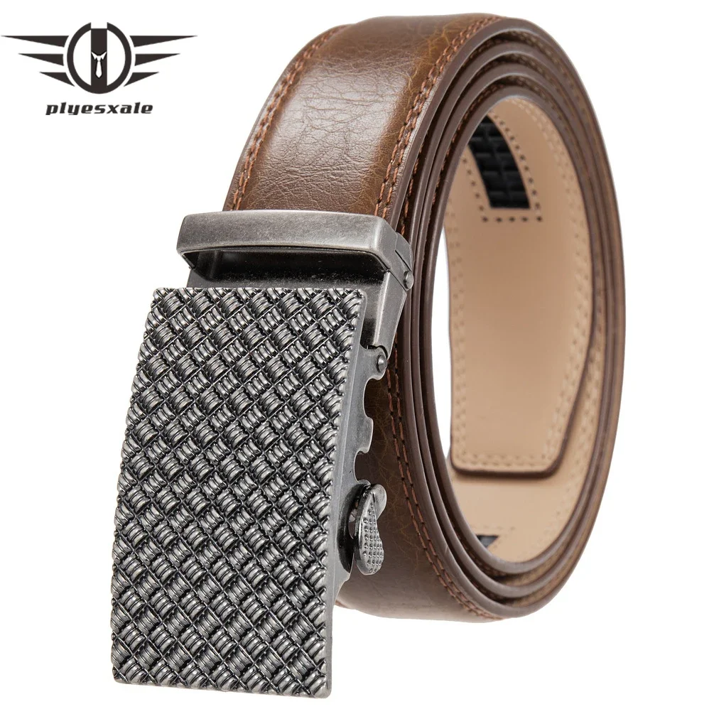 

Plyesxale High Quality Automatic Buckle Belt Man Strap Cinturones Hombre New Arrival Designer Genuine Leather Men Belts G1253