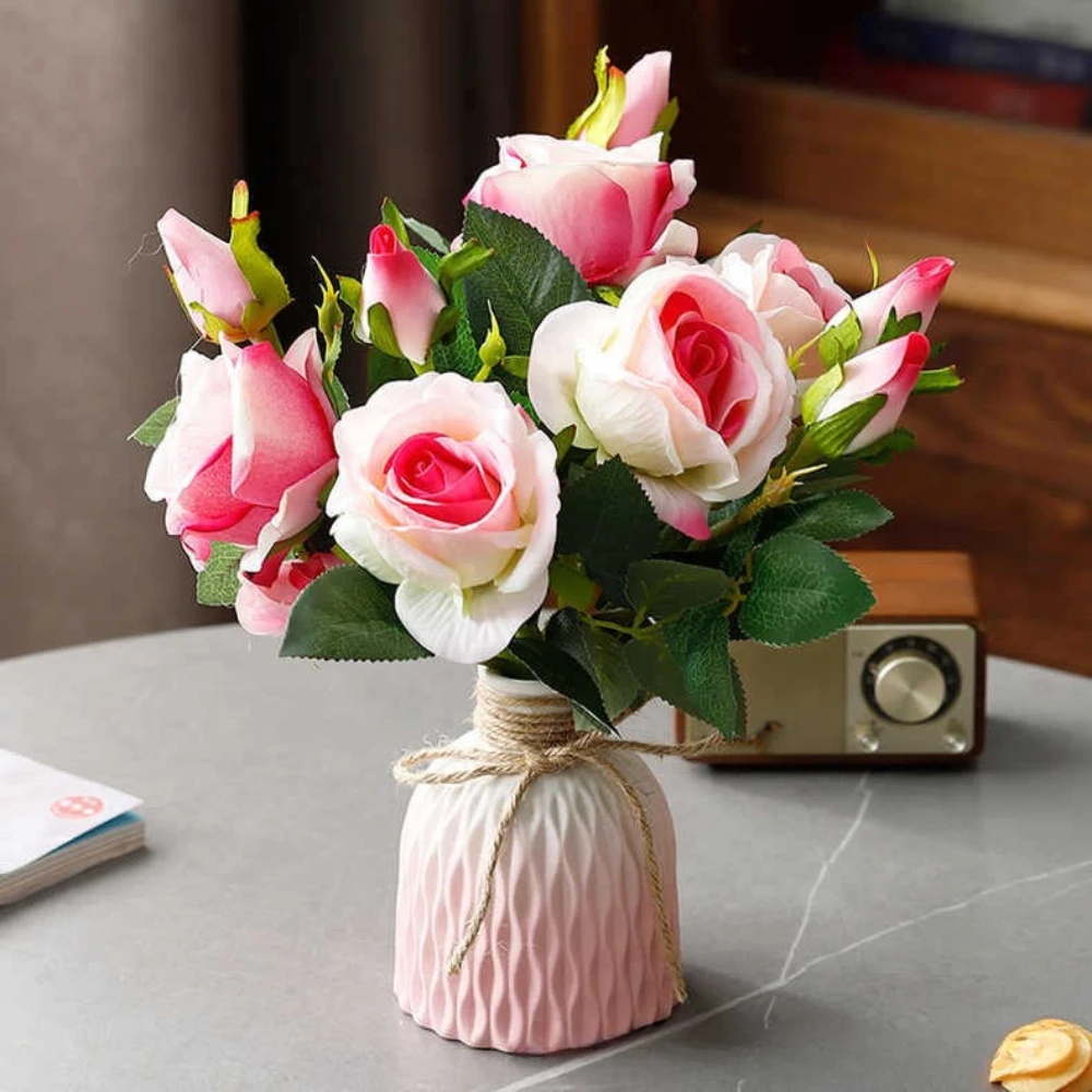 Nordic modern simple gradual change ceramic decorative vases, home desktop ornaments