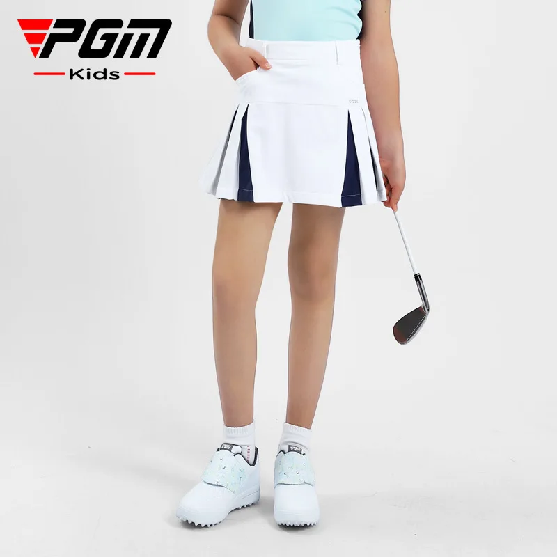 PGM Girls Golf Skirt Comfortable Elastic Belt A-line Skirt Summer Leisure Sports Anti-floating Skirts QZ091