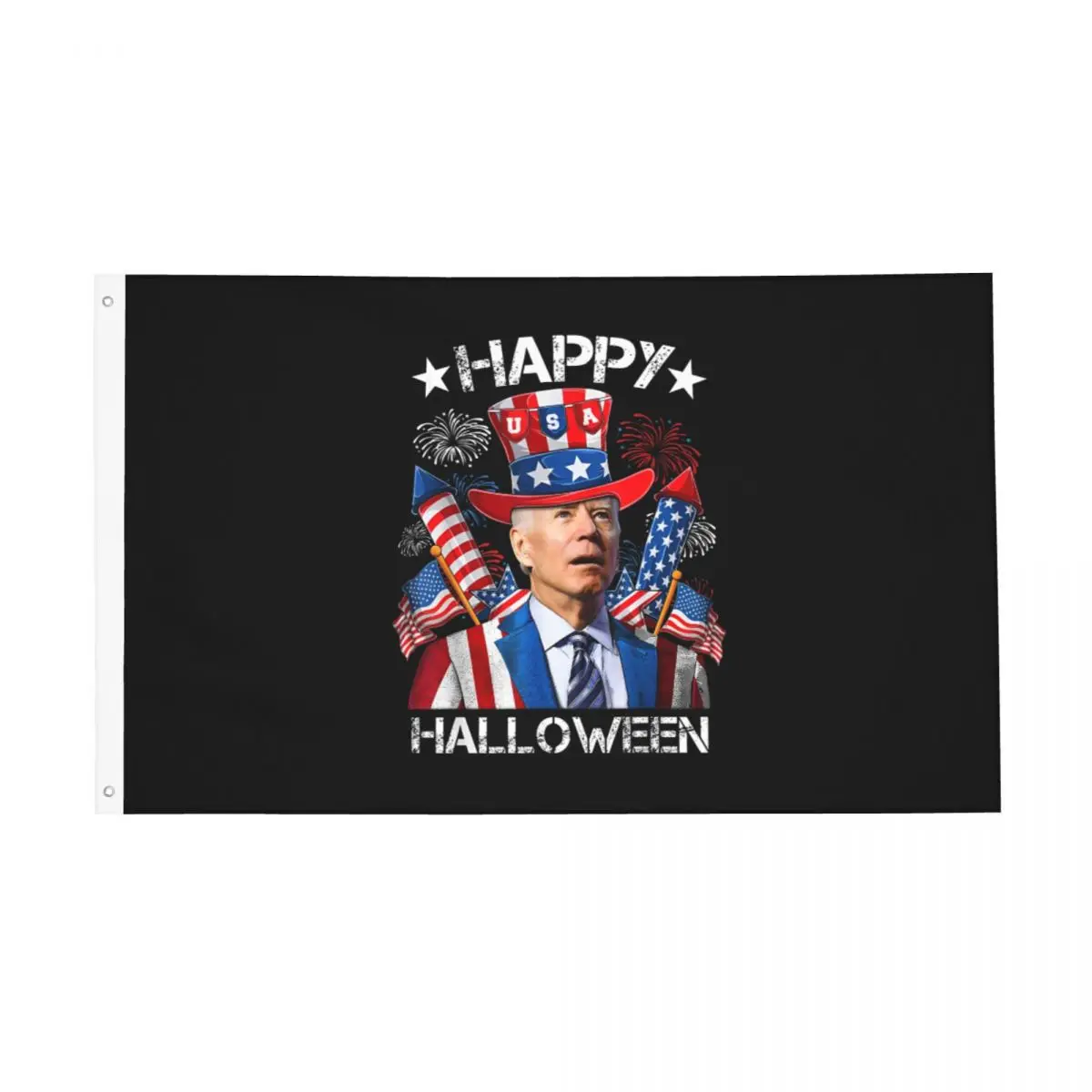 Funny Joe Biden 4th Of July Happy Halloween Flag Indoor Outdoor Banner 2 Grommets Decoration Double Sided 2x3 3x5 4x6 FT Flags