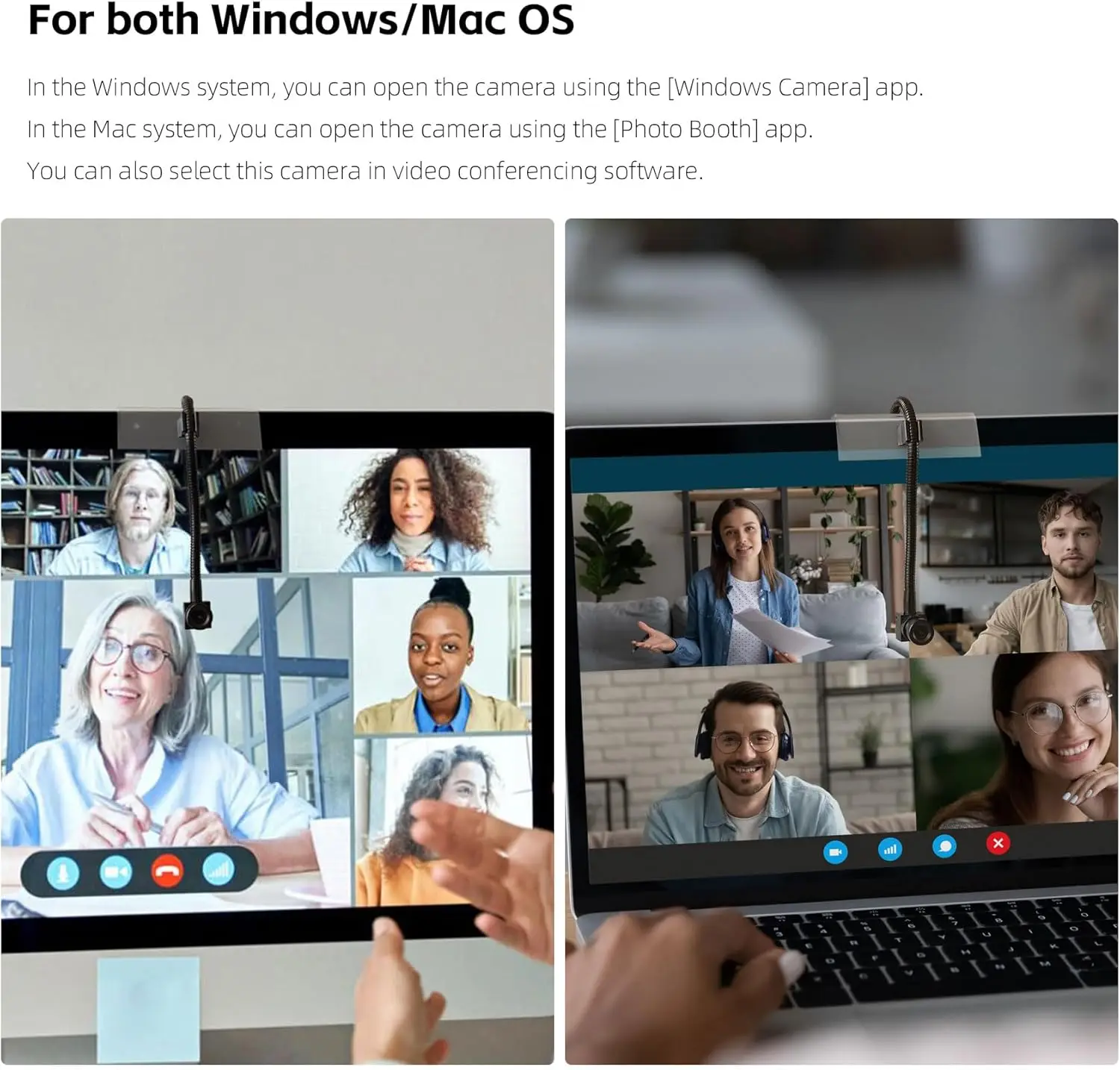 USB Mini Camera 1080P 2MP Middle Screen Webcam for Laptop 80 Degree Web Camera Audio Video For Eye Contact in Video Conferences