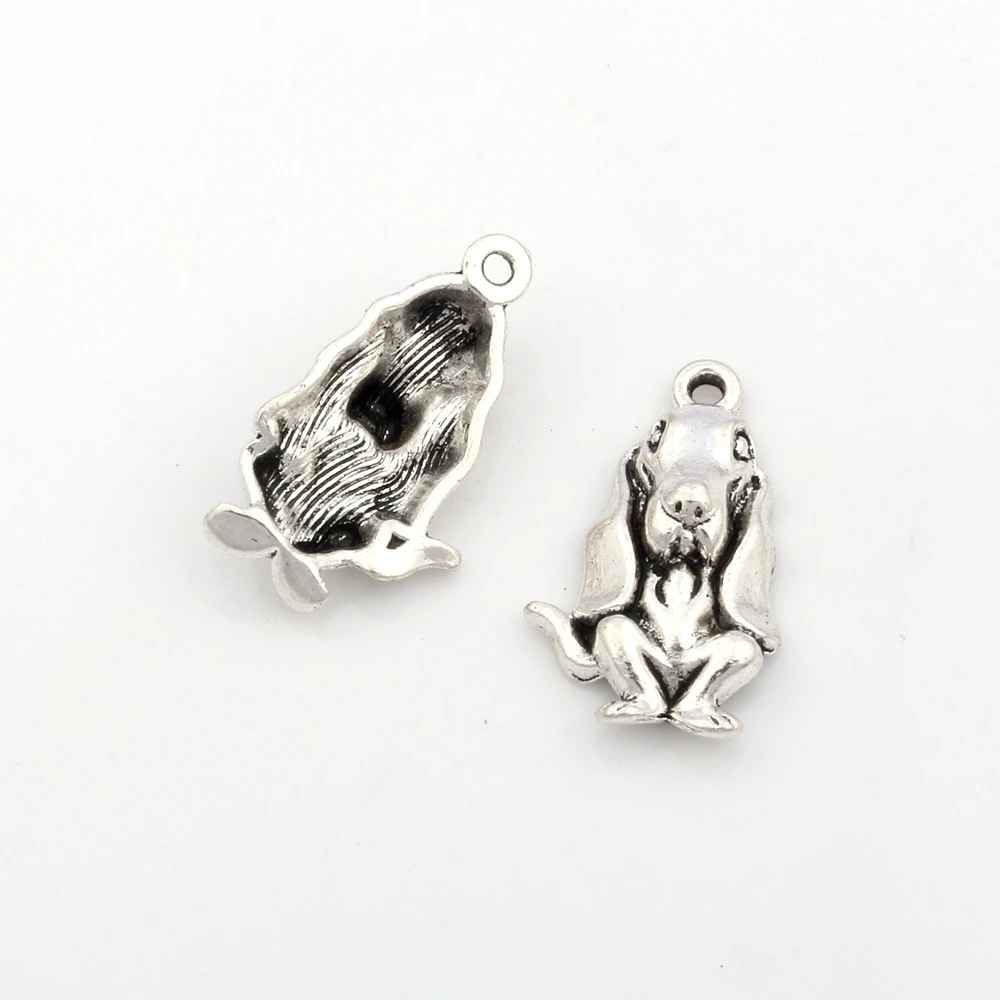 100Pcs Basset Hound Dog Animal Puppy Charm Fit For Bracelets Necklace Animals Lover A-16