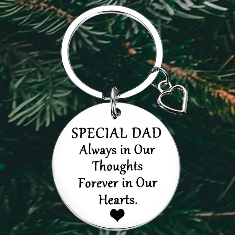 Cute Dad Memorial Gifts Keychain Loss of Father Sympathy Gift Key Chain Pendant In Memory of Daddy Papa Stepfather Stepdad Gift