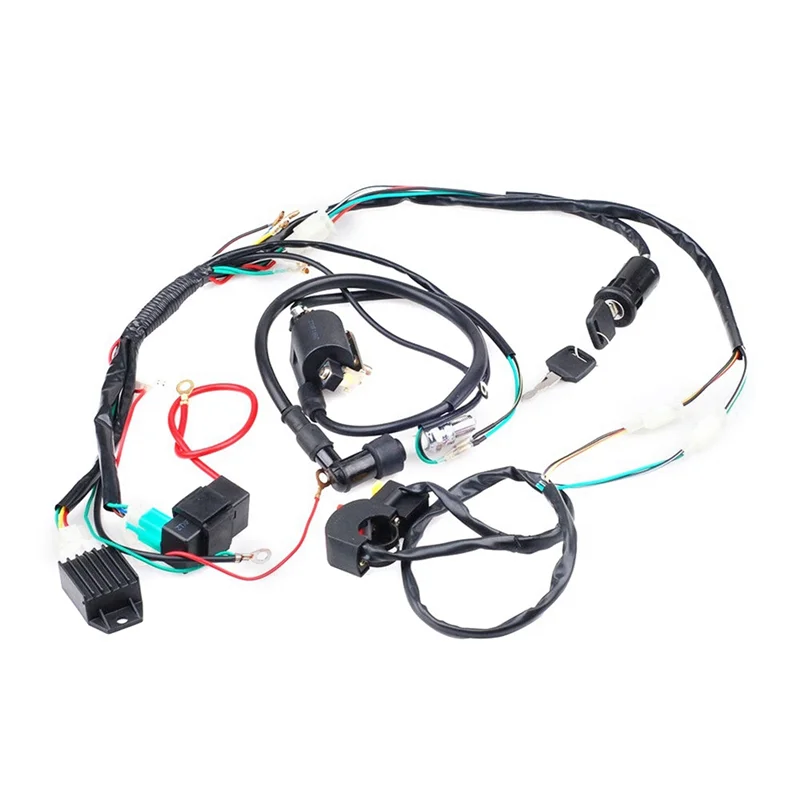 

【Горячая распродажа!】50-125CC жгут проводов системы зажигания стартовая шина комплект запасных частей аксессуары для внедорожников Beach Bi