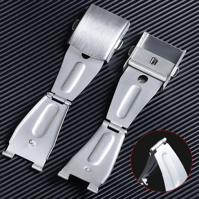 16mm 18mm 20mm Butterfly Buckle Stainless Steel Watch Clasp Replacement Folding Buckle Watch Band Accessoriess Metal Buckle