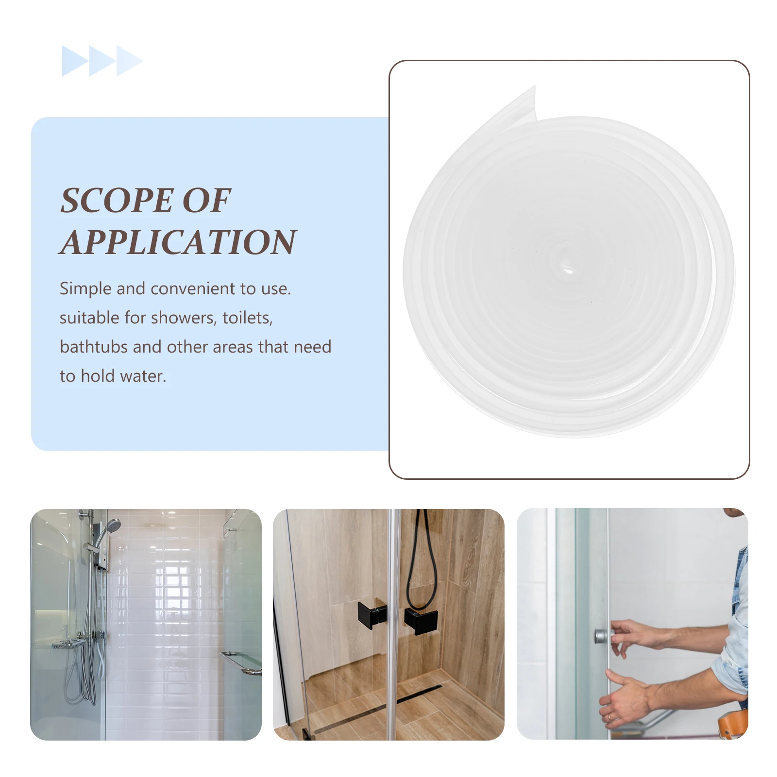 

Silicone Sealing For Glass Shower Bathroom Door Seal Strip Durable Waterproof Long Lasting Easy Install For Frameless