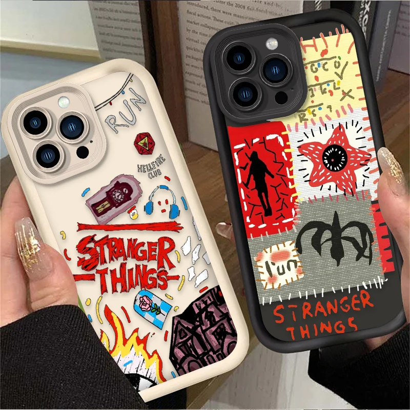 Capa de Celular Stranger Things para iPhone 17 16e 16 15 14 13 12 11 Air Pro Max Mini XR XS X 7 8 6s Plus, Capa Traseira de TPU Macio
