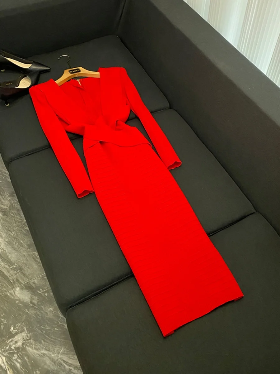 

Red Pure Desire Heavy Industry Dr Small V-ne Billionaire Princ Ele Lady Spring Ci Commute Basic Sle B902