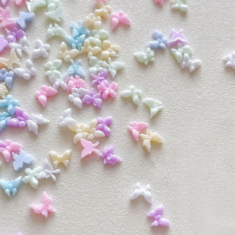 50 Uds. De diamantes de imitación de cristal brillante de resina para uñas, formas de mariposa, diseños de decoración de uñas, dijes, joyería para decoración de uñas de lujo, accesorios 3D