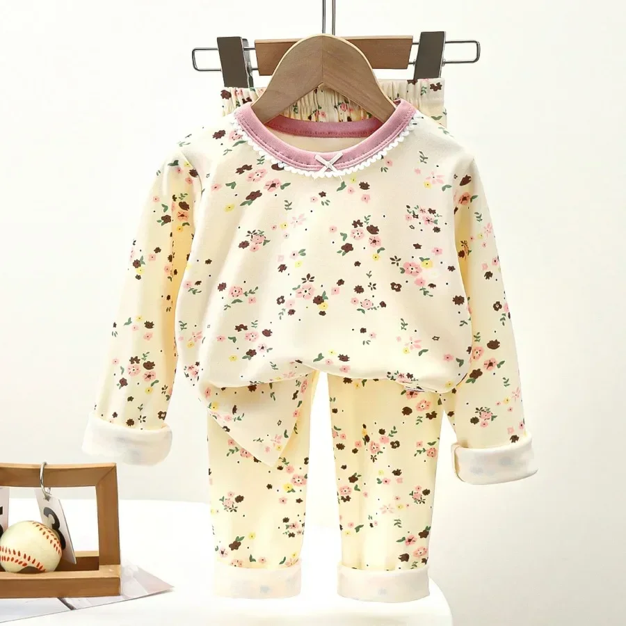 New Kids Boys Girls Pajamas Cute Cartoon Panda Long Sleeve T-Shirt Tops + Pants Baby Spring Autumn Sleepwear Clothing Sets