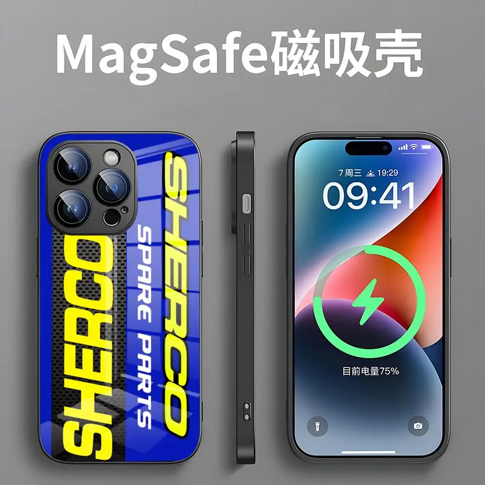 Fashion Sherco Motorcycle Phone Case For IPhone 16 15 Pro 11 Max 12 14 13 Mini For Magsafe Wireless Charging Cover